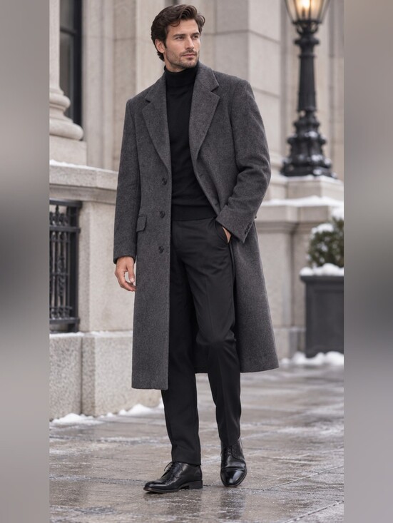 bay club Other - Men's Charcoal Wool Pea Coat - Unbranded